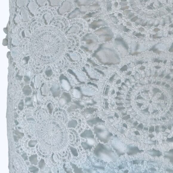 Lace Embroidered Short Sleeve Pom Pom Blouse White Coquette - Picture 7 of 10